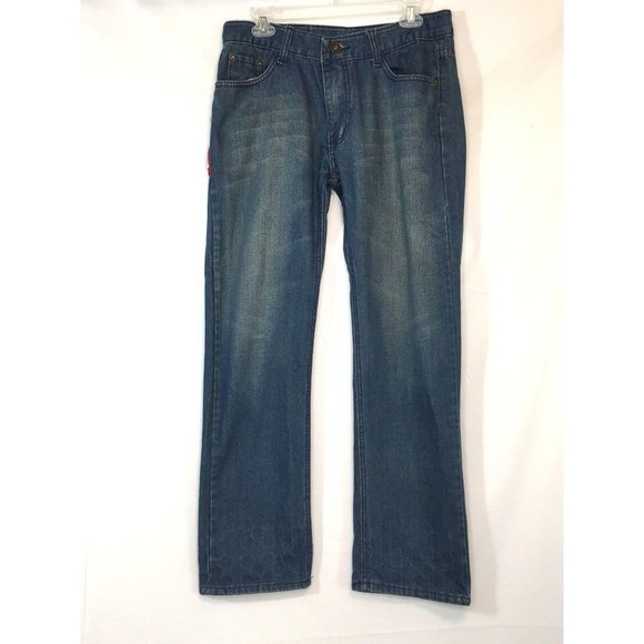 Waimea Jeans Skinny Fit Streetwear Distressed Checkered Back Pocket BWM Mens - Picture 2 of 10